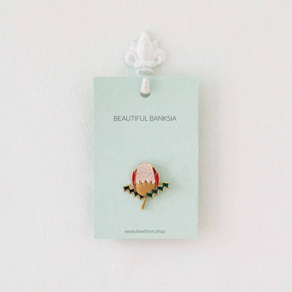 Banksia enamel pin