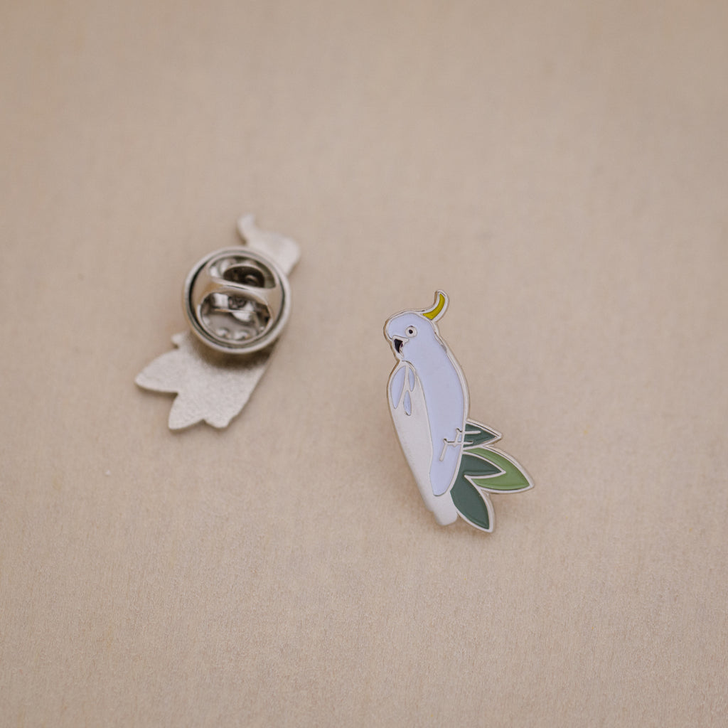 Hello Cocky Cockatoo Enamel Pin Australian Native Birds