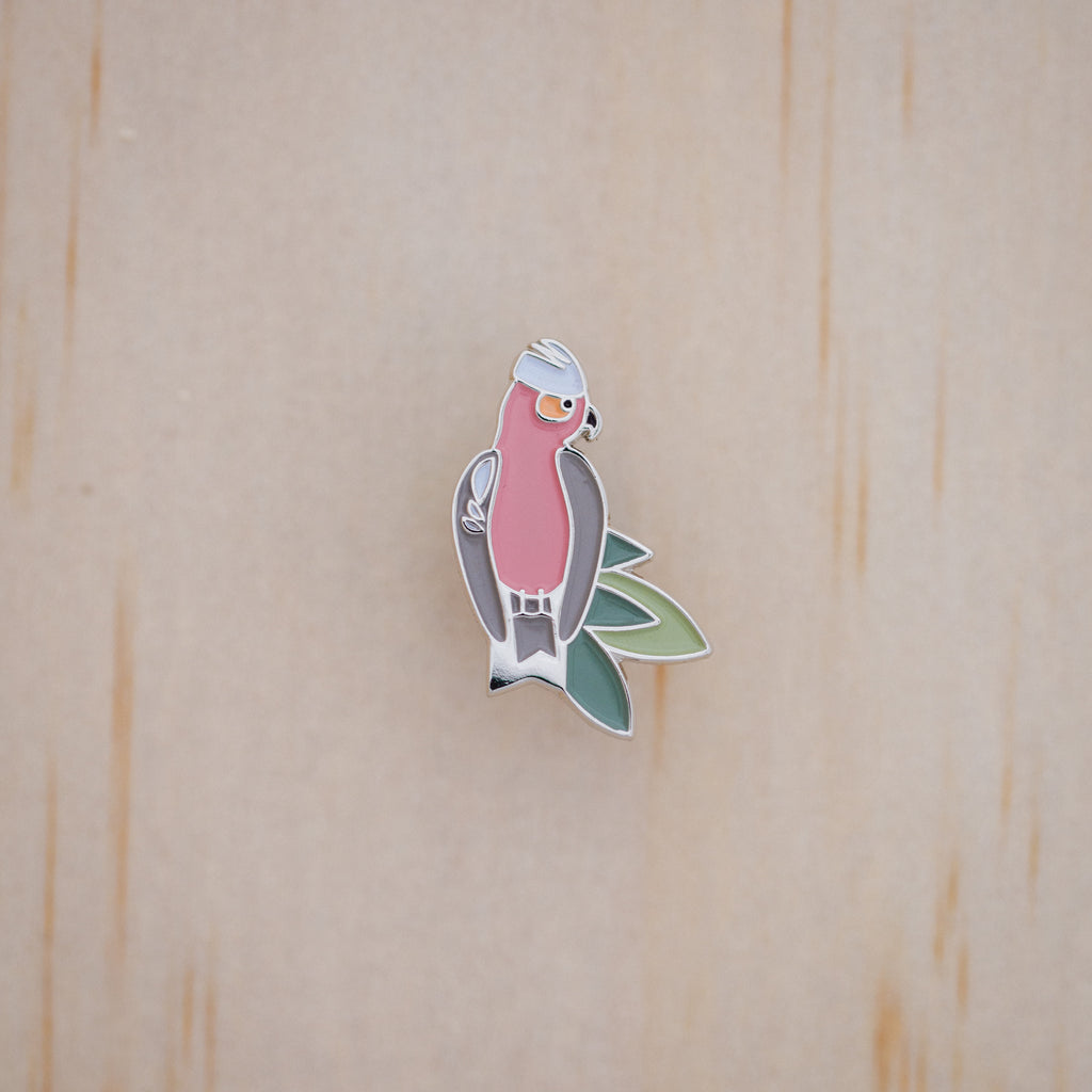 Flaming Galah Enamel Pin Australian Native Birds