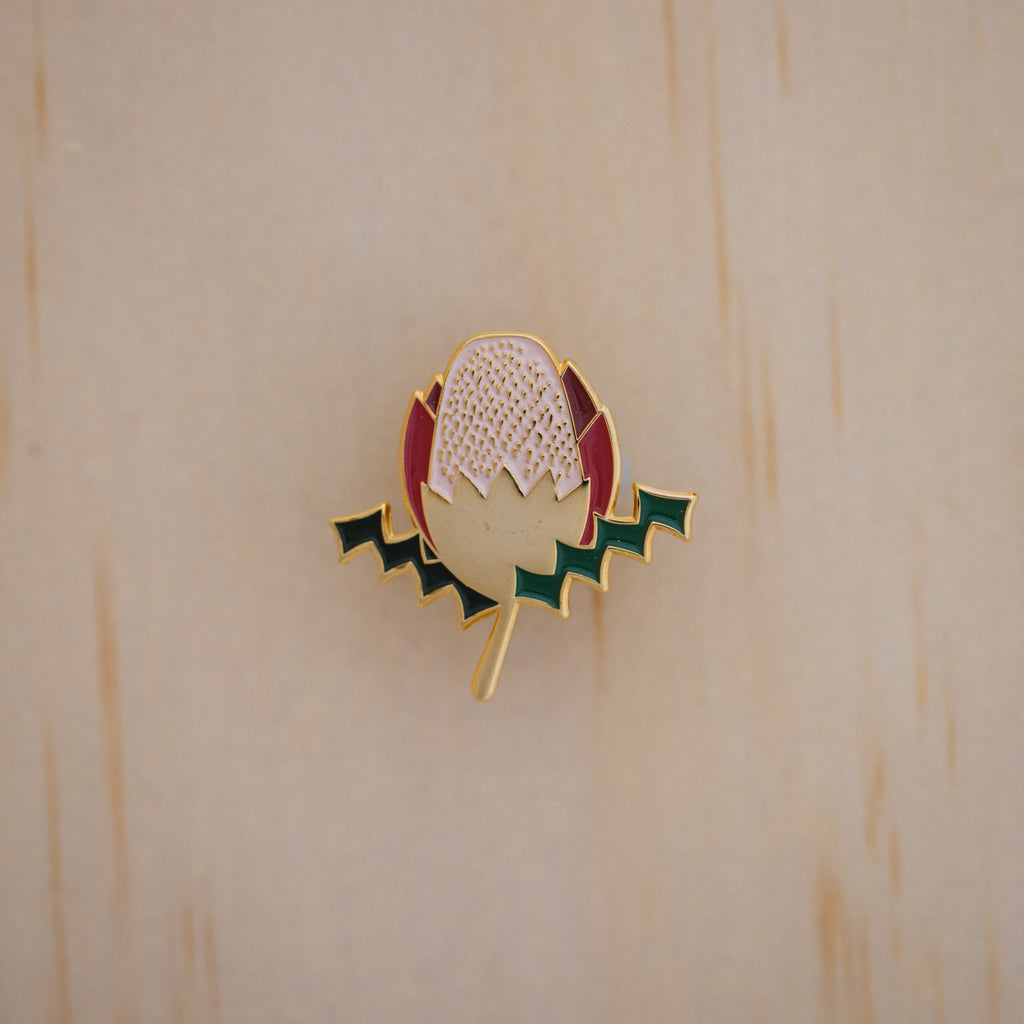 Banksia Enamel Pin Australian Native Flora