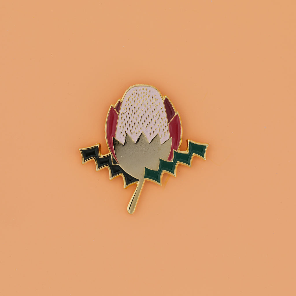 Banksia Enamel Pin Australian Native Flora