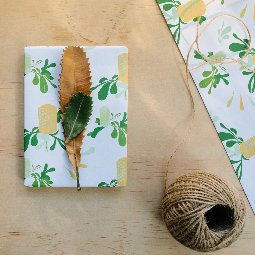 Gift Wrap - Australian Floral Banksia Wrapping Paper