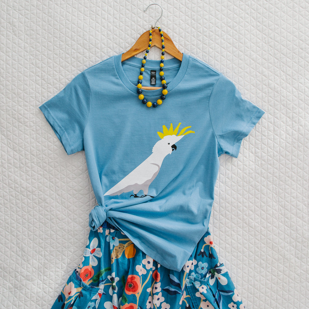 T-shirt Tee Womens Sulphur-Crested Cockatoo Australian Bird